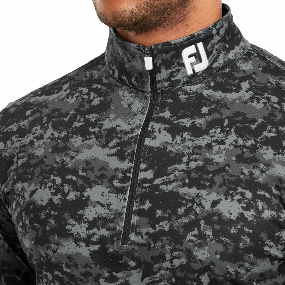 FootJoy Cloud Camo 1/4 Zip Pullover - Black 7 FootJoy Cloud Camo 1/4 Zip Pullover - Black - Image 5