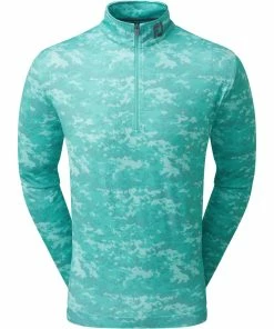 FootJoy Cloud Camo 1/4 Zip Pullover - Maui Blue