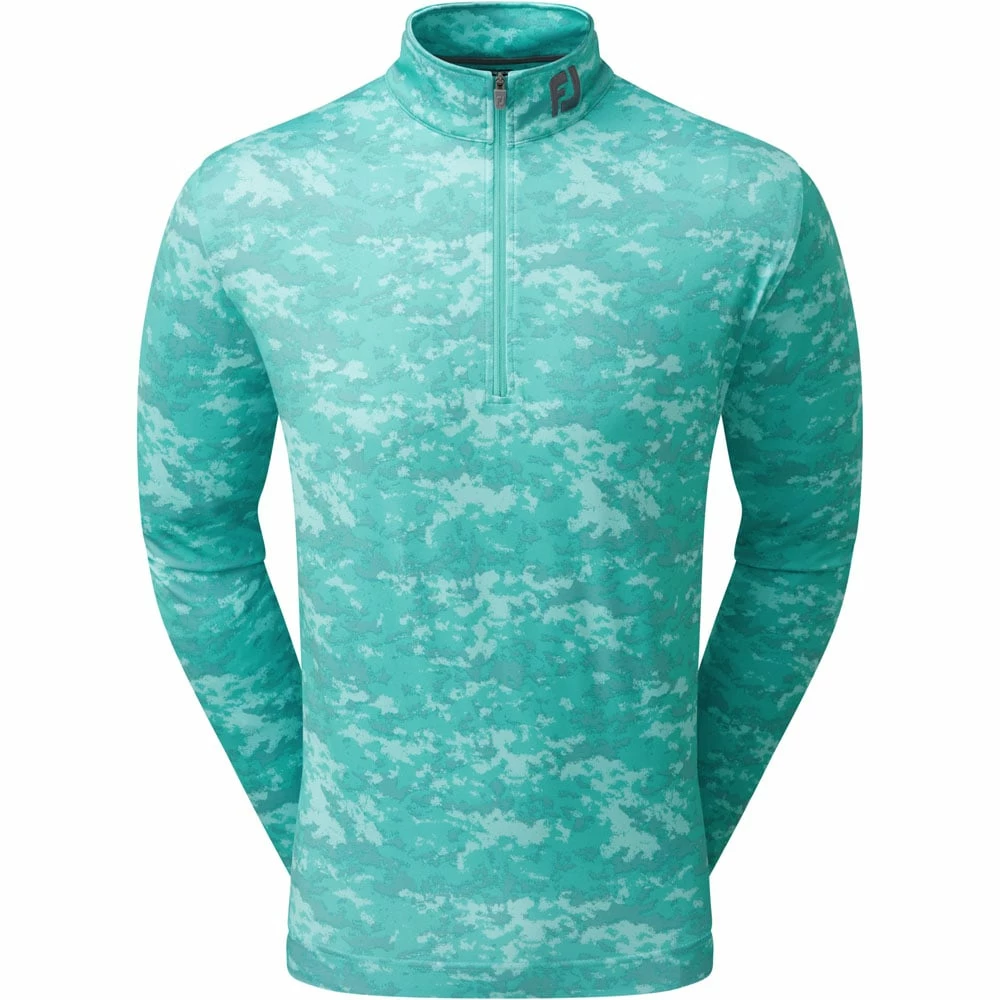FootJoy Cloud Camo 1/4 Zip Pullover - Maui Blue 3 FootJoy Cloud Camo 1/4 Zip Pullover - Maui Blue