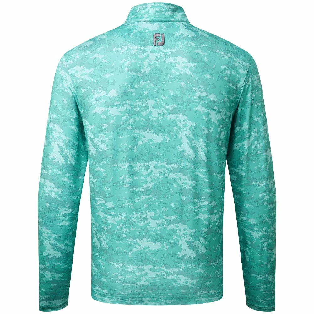FootJoy Cloud Camo 1/4 Zip Pullover - Maui Blue 4 FootJoy Cloud Camo 1/4 Zip Pullover - Maui Blue - Image 2