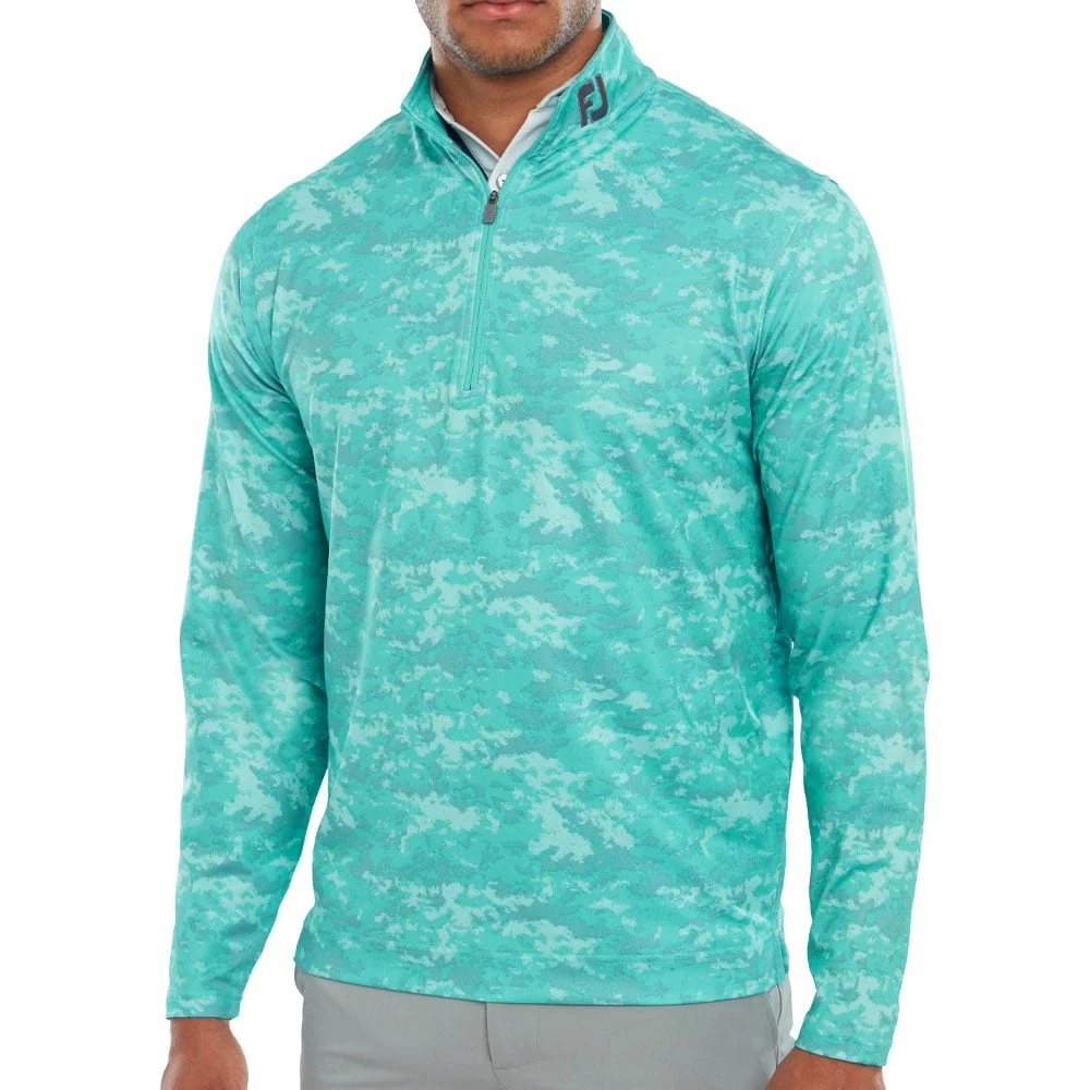FootJoy Cloud Camo 1/4 Zip Pullover - Maui Blue 5 FootJoy Cloud Camo 1/4 Zip Pullover - Maui Blue - Image 3