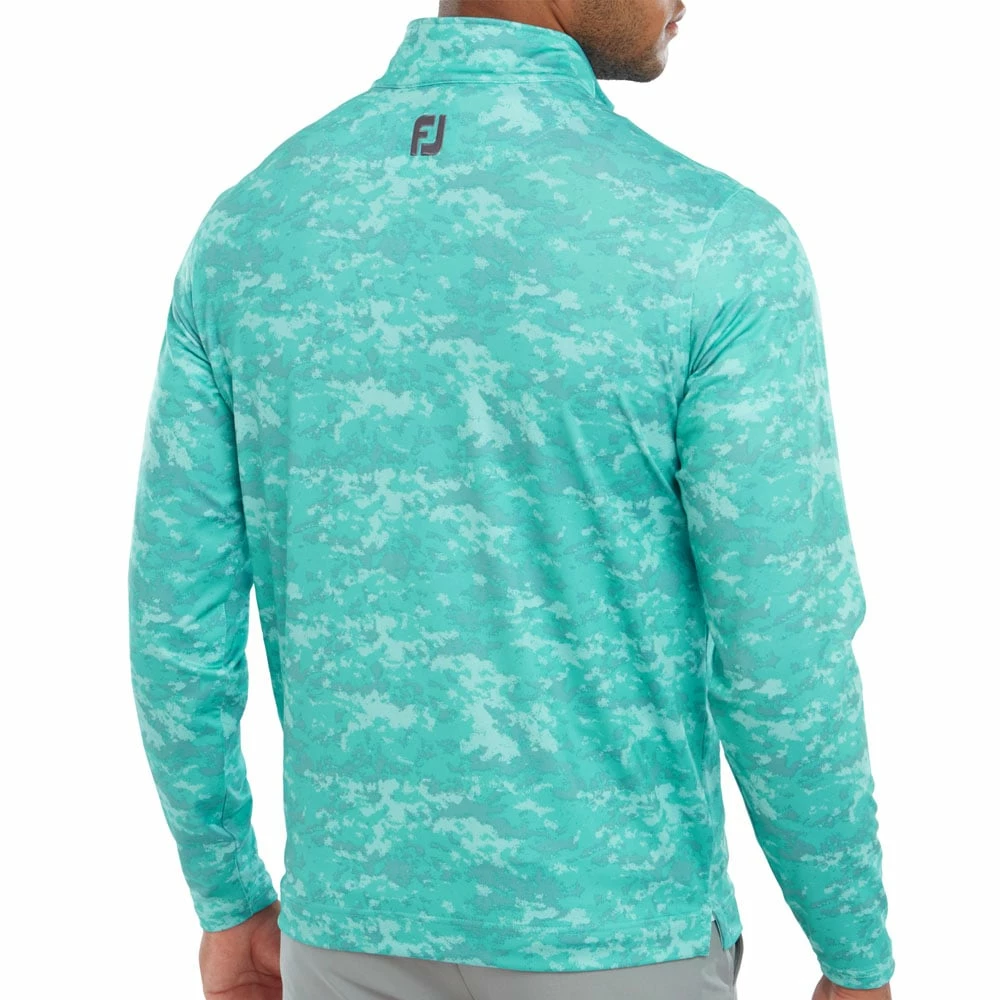 FootJoy Cloud Camo 1/4 Zip Pullover - Maui Blue 6 FootJoy Cloud Camo 1/4 Zip Pullover - Maui Blue - Image 4