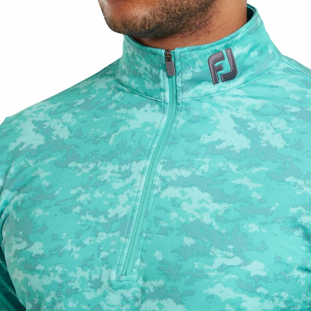 FootJoy Cloud Camo 1/4 Zip Pullover - Maui Blue 7 FootJoy Cloud Camo 1/4 Zip Pullover - Maui Blue - Image 5