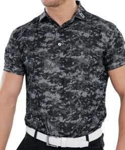 FootJoy Cloud Camo Polo Shirt - Black -Second Hand Clubs Sales footjoy cloud camo polo shirt black 3