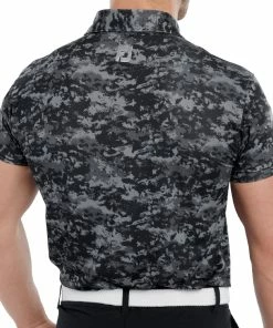 FootJoy Cloud Camo Polo Shirt - Black -Second Hand Clubs Sales footjoy cloud camo polo shirt black 4