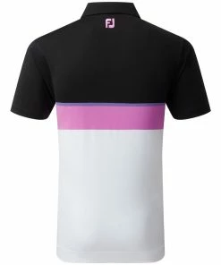FootJoy Colour Theory Polo Shirt - Black/Violet/Orchid/White -Second Hand Clubs Sales footjoy colour theory polo shirt blackvioletochridwhite 2
