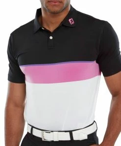 FootJoy Colour Theory Polo Shirt - Black/Violet/Orchid/White -Second Hand Clubs Sales footjoy colour theory polo shirt blackvioletochridwhite 3