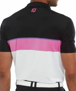 FootJoy Colour Theory Polo Shirt - Black/Violet/Orchid/White -Second Hand Clubs Sales footjoy colour theory polo shirt blackvioletochridwhite 4