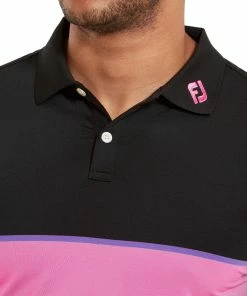 FootJoy Colour Theory Polo Shirt - Black/Violet/Orchid/White -Second Hand Clubs Sales footjoy colour theory polo shirt blackvioletochridwhite 5