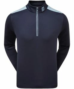 FootJoy Contrast Chill-Out Xtreme 1/4 Zip Pullover - Navy/Sky