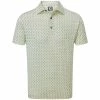FootJoy Dolphins Print Lisle Polo Shirt - Lemonade/Dove Grey -Second Hand Clubs Sales footjoy dolphins print lisle polo shirt lemonadedovegrey 1