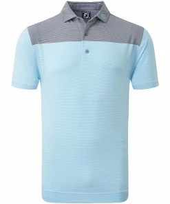 FootJoy End-On-End Block Polo Shirt - White/True Blue/Navy