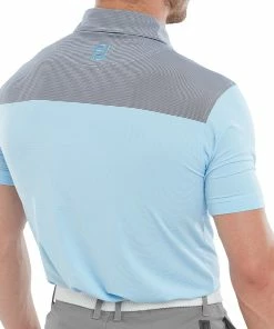 FootJoy End-On-End Block Polo Shirt - White/True Blue/Navy -Second Hand Clubs Sales footjoy end on end block polo shirt whitetuebluenavy 4