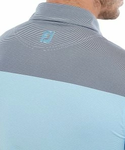 FootJoy End-On-End Block Polo Shirt - White/True Blue/Navy -Second Hand Clubs Sales footjoy end on end block polo shirt whitetuebluenavy 5