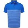 FootJoy Engineered Heather Striped Lisle Polo Shirt - Royal