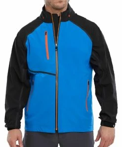 FootJoy HydroTour Waterproof Jacket - Sapphire/Black/Orange -Second Hand Clubs Sales footjoy fj hydrotour waterproof jacket sapphireblackorange 3