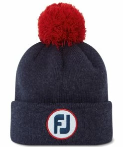 FootJoy FJ Solid Pom Pom Beanie Hat - Navy -Second Hand Clubs Sales footjoy fj solid pom pom beanie hat navy 3