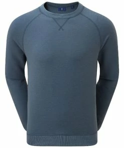 FootJoy French Terry Crew Neck Sweater - Heather Ink
