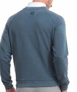 FootJoy French Terry Crew Neck Sweater - Heather Ink -Second Hand Clubs Sales footjoy french terry crew neck sweater heather ink 4