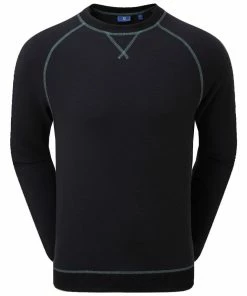 FootJoy French Terry Crew Neck Sweater - Heather Navy