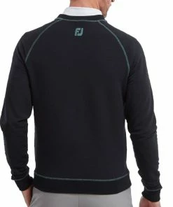 FootJoy French Terry Crew Neck Sweater - Heather Navy -Second Hand Clubs Sales footjoy french terry crew neck sweater heather navy 4