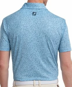 FootJoy Granite Print Lisle Polo Shirt - Dusk Blue/Ink/White -Second Hand Clubs Sales footjoy granite print lisle polo shirt dusk blueinkwhite 4