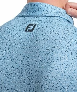 FootJoy Granite Print Lisle Polo Shirt - Dusk Blue/Ink/White -Second Hand Clubs Sales footjoy granite print lisle polo shirt dusk blueinkwhite 5