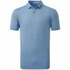 FootJoy Heather Self Collar Polo Shirt - Cobalt -Second Hand Clubs Sales footjoy heather self collar polo shirt cobalt 1