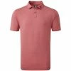 FootJoy Heather Self Collar Polo Shirt - Red -Second Hand Clubs Sales footjoy heather self collar polo shirt red 1