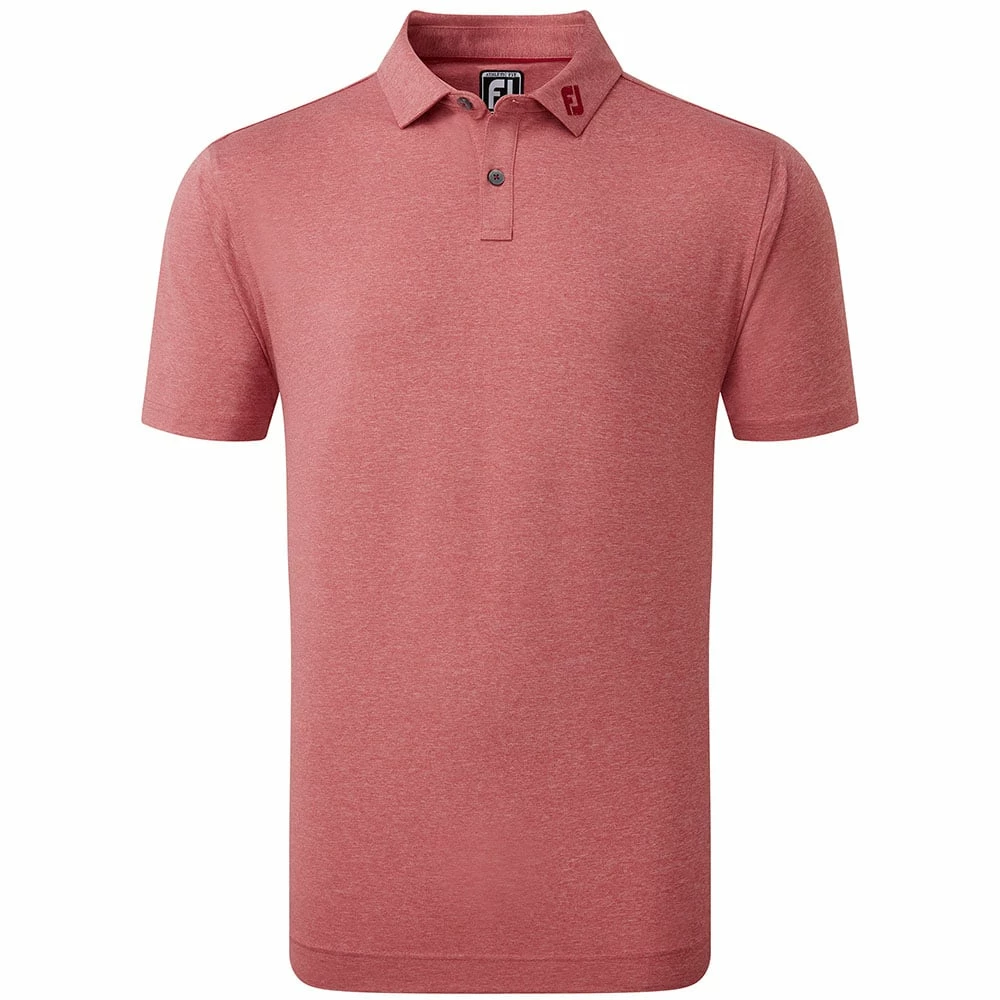 FootJoy Heather Self Collar Polo Shirt - Red 3 FootJoy Heather Self Collar Polo Shirt - Red
