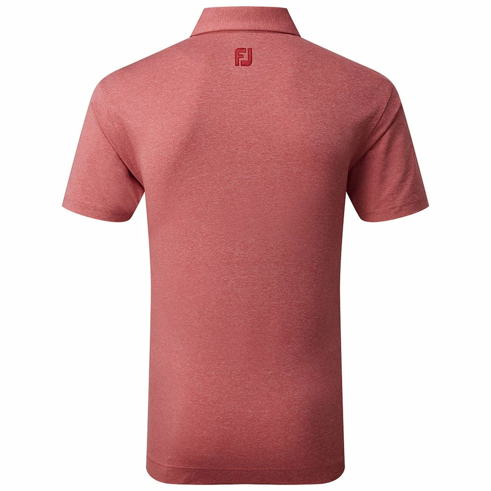FootJoy Heather Self Collar Polo Shirt - Red 4 FootJoy Heather Self Collar Polo Shirt - Red - Image 2
