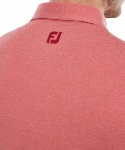 FootJoy Heather Self Collar Polo Shirt - Red 11 FootJoy Heather Self Collar Polo Shirt - Red -Second Hand Clubs Sales footjoy heather self collar polo shirt red 5