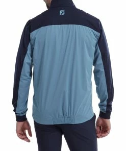 FootJoy HydroKnit 1/2 Zip Waterproof Jacket - Navy/Denim -Second Hand Clubs Sales footjoy hydroknit 12 zip waterproof jacket navy denim 3