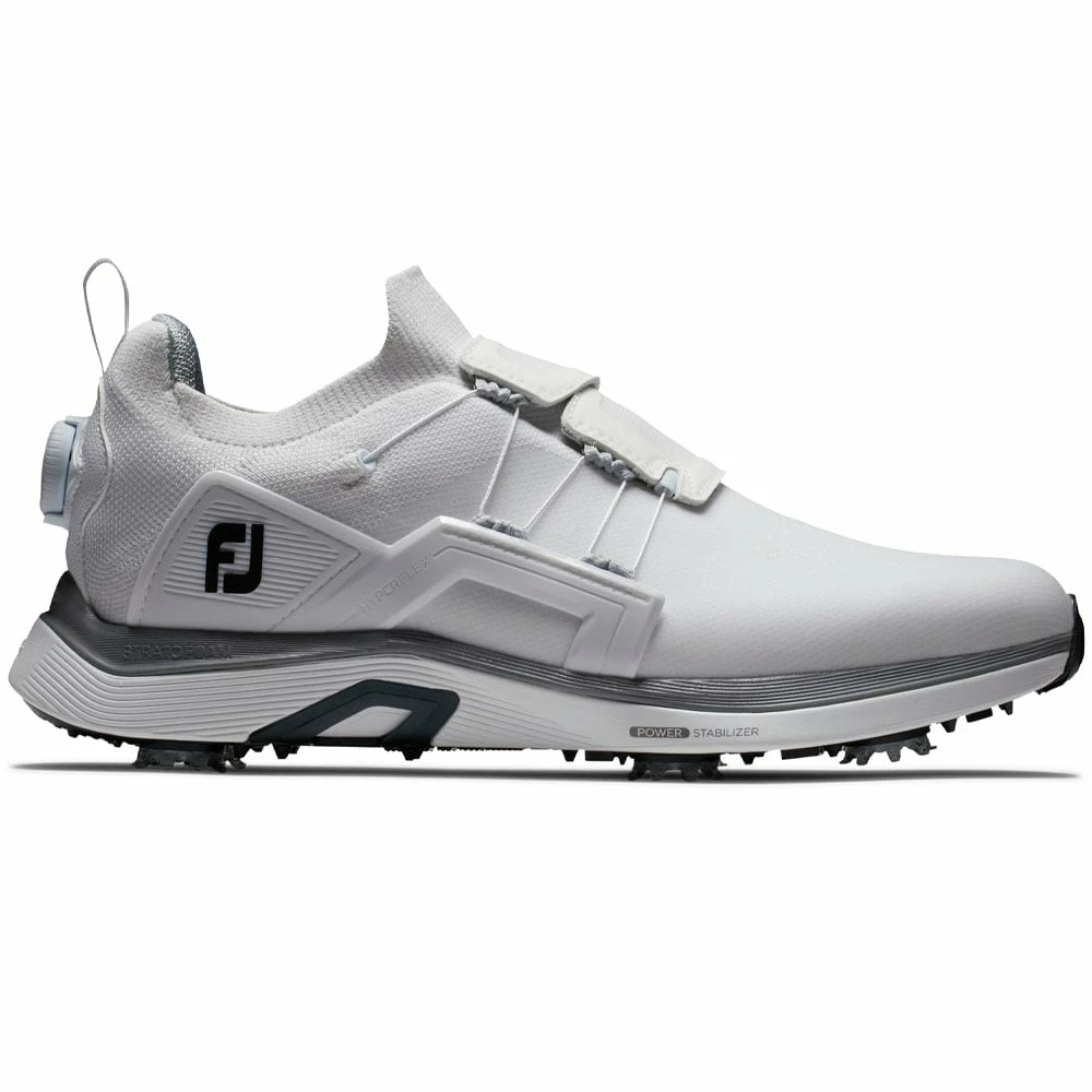 FootJoy Hyperflex BOA Waterproof Spiked Shoes - White/Black 3 FootJoy Hyperflex BOA Waterproof Spiked Shoes - White/Black