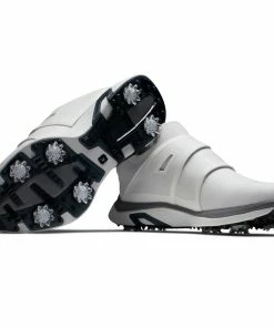 FootJoy Hyperflex BOA Waterproof Spiked Shoes - White/Black 11 FootJoy Hyperflex BOA Waterproof Spiked Shoes - White/Black -Second Hand Clubs Sales footjoy hyperflex boa spiked shoes whiteblack 5