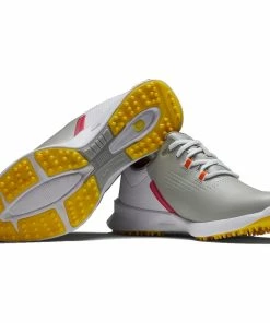 FootJoy Ladies FUEL Spikeless Shoes - Grey/Yellow/Pink -Second Hand Clubs Sales footjoy ladies fuel shoes greyyellowpink 4