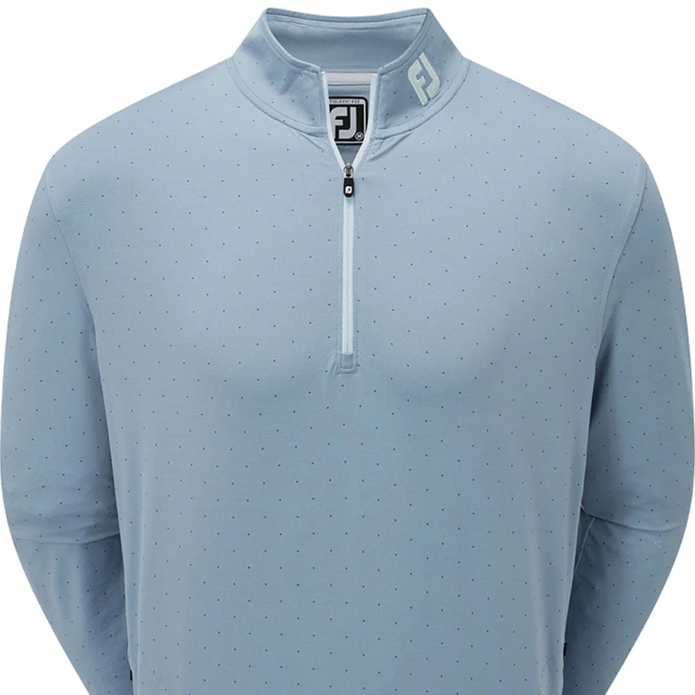 FootJoy Pin Dot Print Chill-Out Pullover - Denim/Bluestone/Azure 5 FootJoy Pin Dot Print Chill-Out Pullover - Denim/Bluestone/Azure - Image 3