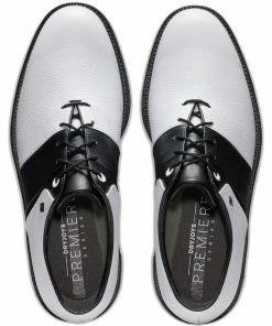 FootJoy Premiere Series Packard Waterproof Spiked Shoes - White/Black -Second Hand Clubs Sales footjoy premiere series packard spiked shoes whiteblack 4