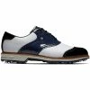 FootJoy Premiere Series Wilcox Waterproof Spiked Shoes - White/Navy/Black -Second Hand Clubs Sales footjoy premiere series spiked shoes whitenavyblack 1