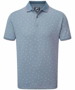 FootJoy Push Play Print Pique Polo Shirt - Graphite/White