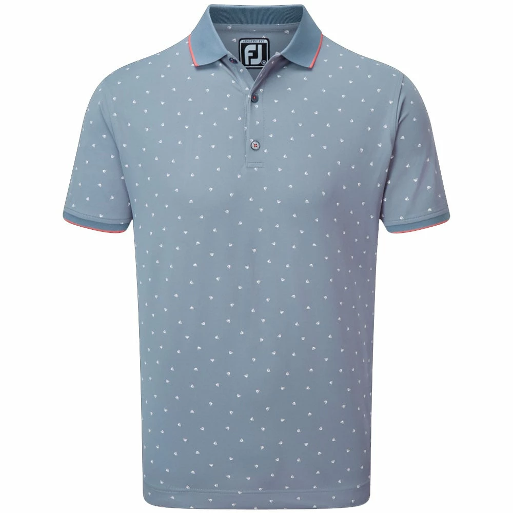 FootJoy Push Play Print Pique Polo Shirt - Graphite/White 3 FootJoy Push Play Print Pique Polo Shirt - Graphite/White