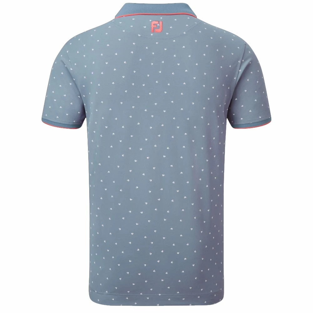 FootJoy Push Play Print Pique Polo Shirt - Graphite/White 4 FootJoy Push Play Print Pique Polo Shirt - Graphite/White - Image 2