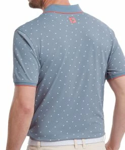 FootJoy Push Play Print Pique Polo Shirt - Graphite/White 10 FootJoy Push Play Print Pique Polo Shirt - Graphite/White -Second Hand Clubs Sales footjoy push play print pique polo shirt graphitewhite 4