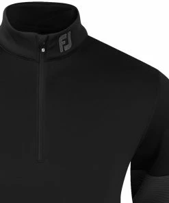 FootJoy Ribbed Chill-Out XP 1/2 Zip Pullover - Black/Charcoal -Second Hand Clubs Sales footjoy ribbed chill out xp 12 zip pullover blackcharcoal 3