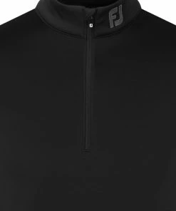 FootJoy Ribbed Chill-Out XP 1/2 Zip Pullover - Black/Charcoal -Second Hand Clubs Sales footjoy ribbed chill out xp 12 zip pullover blackcharcoal 5
