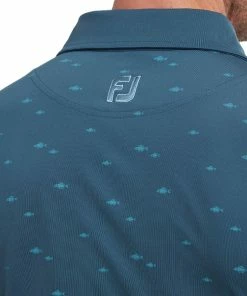 FootJoy School Fish Print Lisle Polo Shirt - Ink -Second Hand Clubs Sales footjoy school fish print lisle polo shirt ink 5