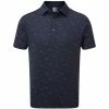 FootJoy School Fish Print Lisle Polo Shirt - Navy -Second Hand Clubs Sales footjoy school fish print lisle polo shirt navy 1