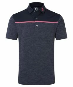 FootJoy Space Dye Block Lisle Polo Shirt - Navy