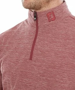 FootJoy Space Dye Chill-Out 1/4 Zip Pullover - Maroon -Second Hand Clubs Sales footjoy space dye chill out 14 zip pullover maroon 5
