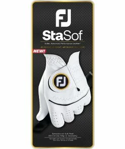 FootJoy StaSof Glove - Pearl/Black -Second Hand Clubs Sales footjoy stasof glove pearl 5